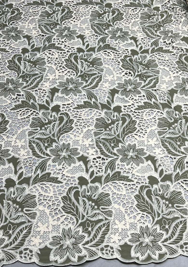 Grey Embroidered Cotton Fusion Set - Indya