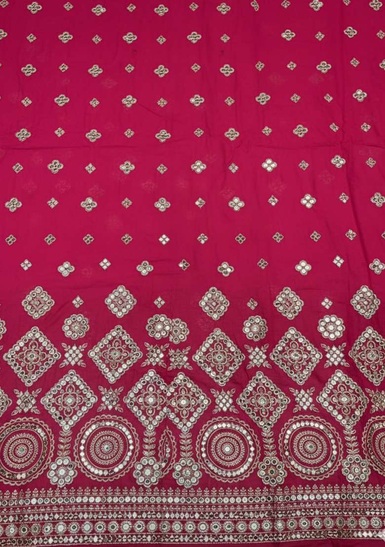 Rani Pink Embroidered Georgette Sharara Set - Indya