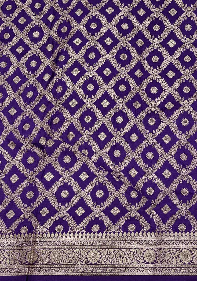 Purple Silk Sharara Set - Indya