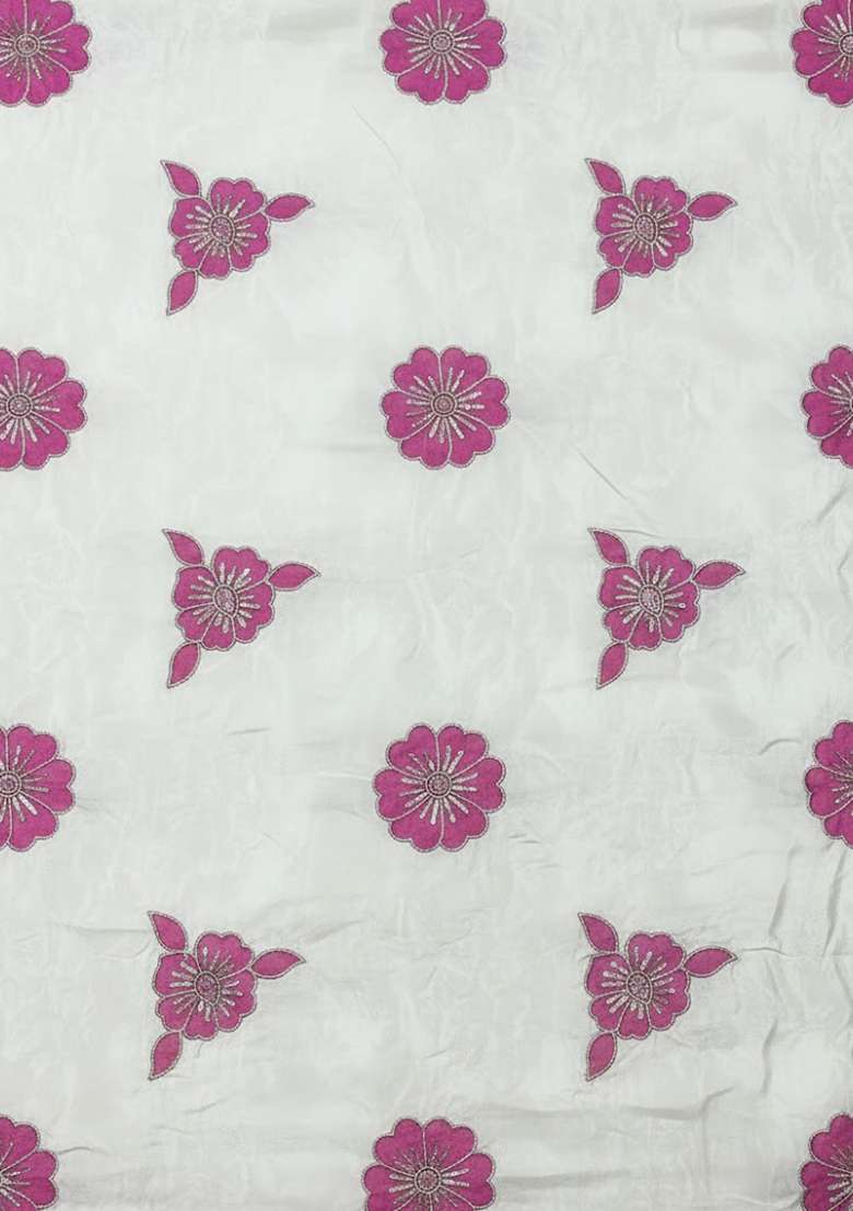Hot Pink Embroidered Crepe Sharara Set - Indya
