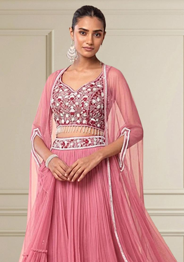 Peony Embroidered Designer Fusion Set - Indya