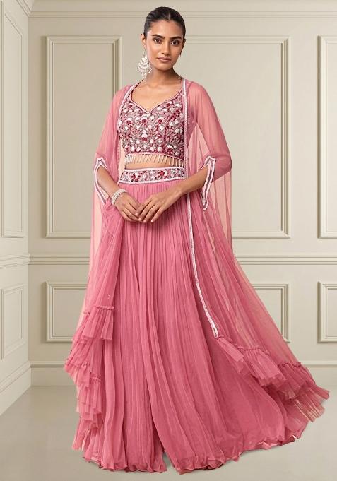 Peony Embroidered Designer Fusion Set