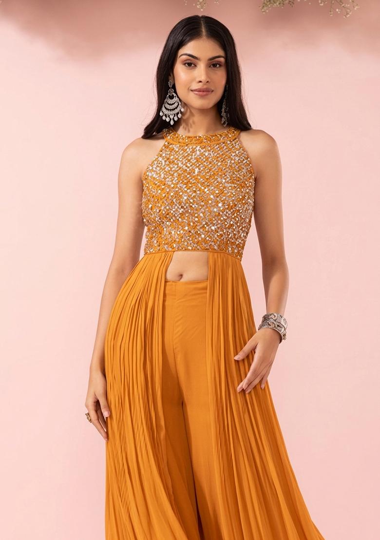 Iced Mango Embellished Designer Fusion Set - Indya