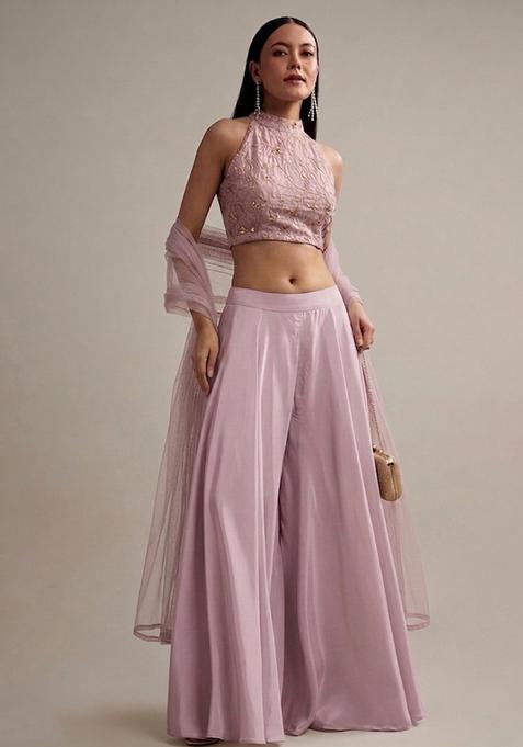 Dusty Mauve Embroidered Tissue Fusion Set