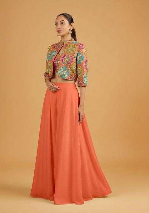 Off White Printed Tissue Fusion Set