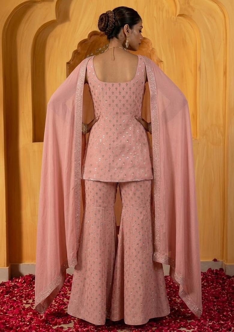 Rani Pink Handwork Silk Lehenga Set - Indya