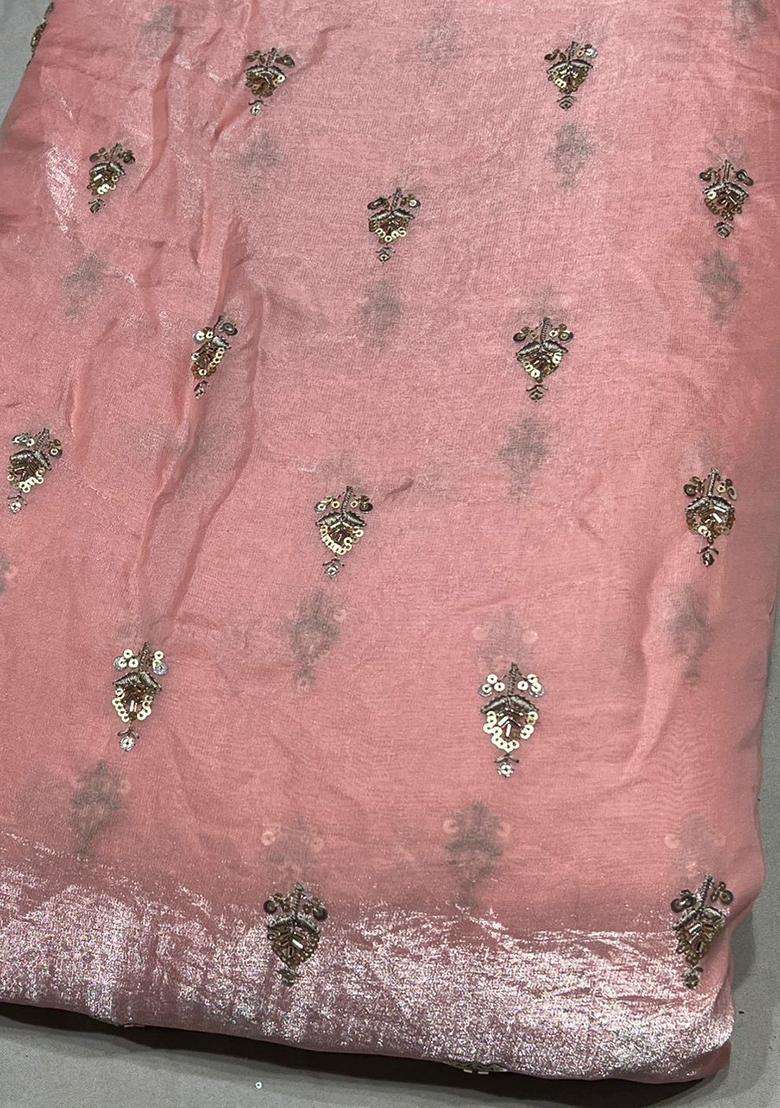 Rani Pink Handwork Silk Blend Lehenga Set - Indya