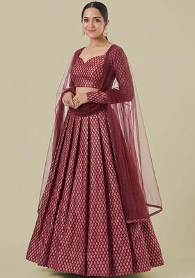 Rani Pink Brocade Lehenga Set