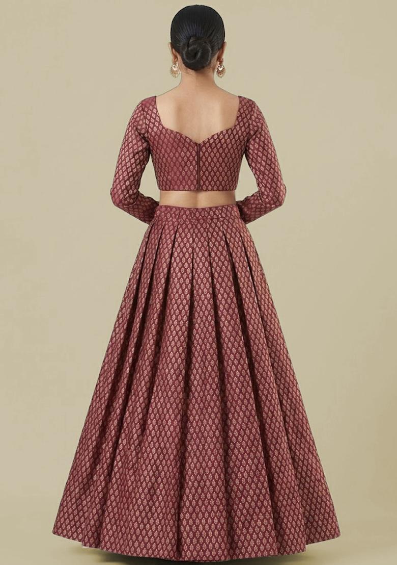 Rani Pink Brocade Lehenga Set - Indya