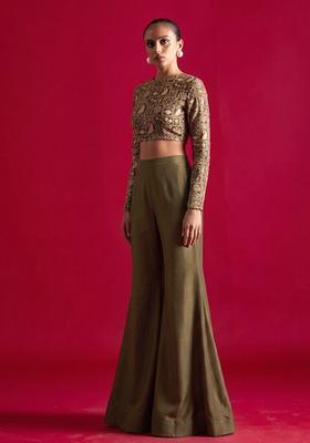 Brown Printed Fusion Set