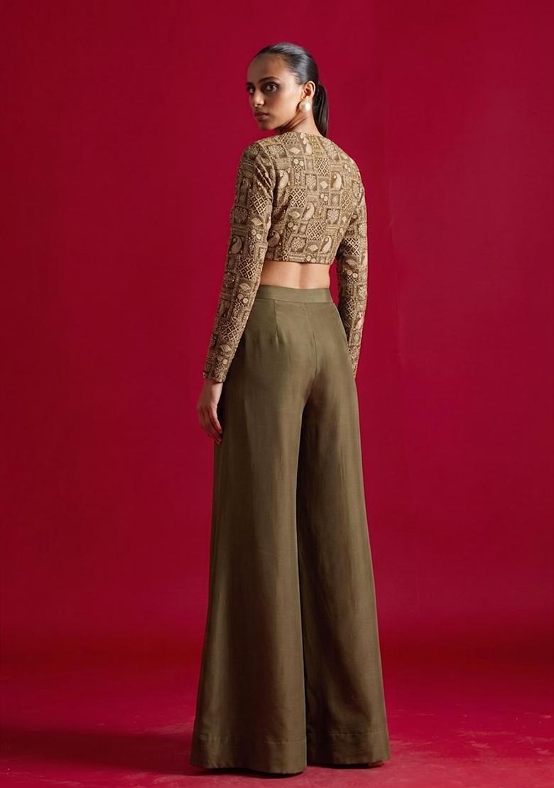 Brown Printed Fusion Set - Indya