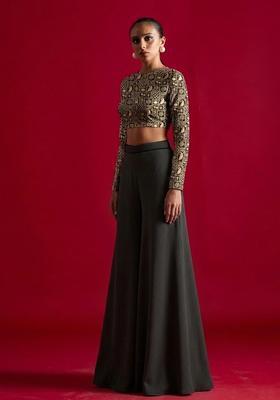 Deep Brown Printed Fusion Set