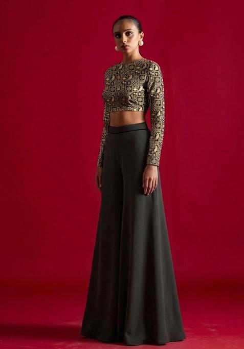 Deep Brown Printed Fusion Set