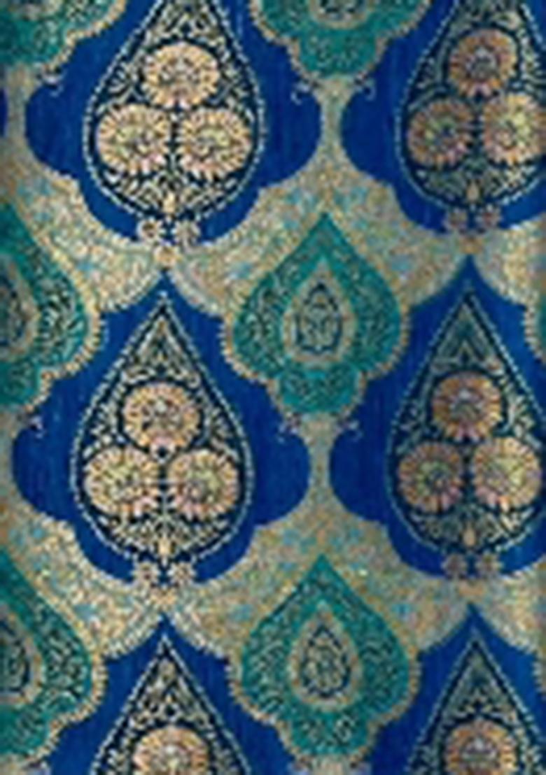 Royal Blue Printed Lehenga Set - Indya