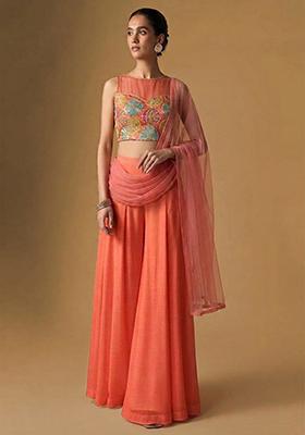 Coral Orange Printed Tissue Fusion Set