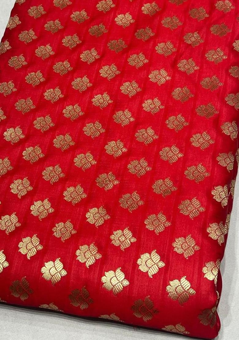 Crimson Red Brocade Sharara Set - Indya