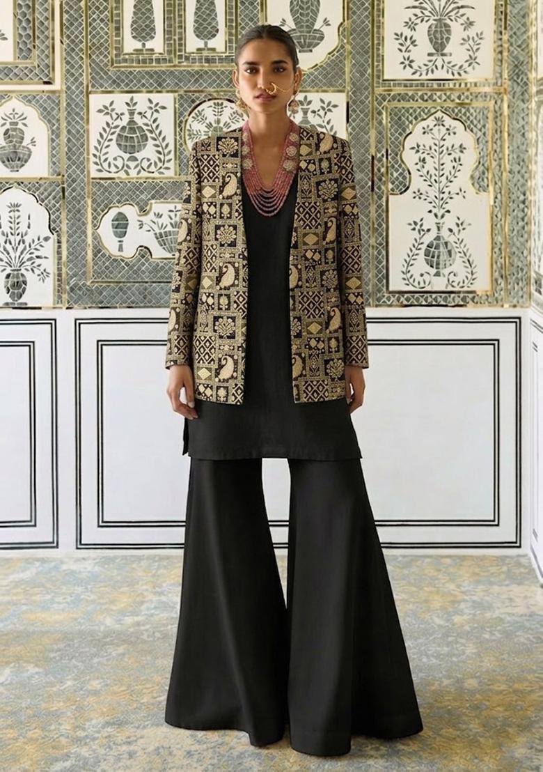 Black Printed Fusion Set - Indya