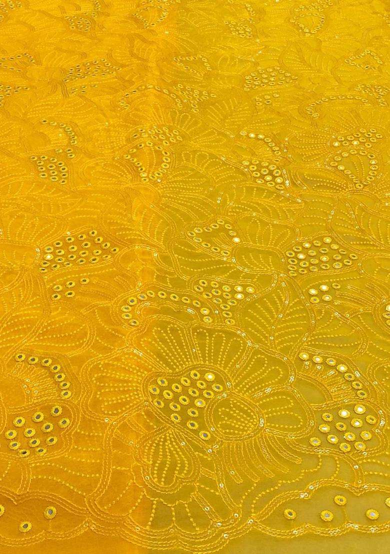 Mustard Yellow Mirror Viscose Sharara Set - Indya