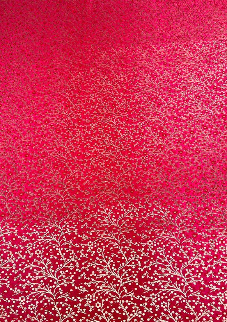 Hot Pink Brocade Fusion Set for Diwali | Wedding & Festive Wear - Indya