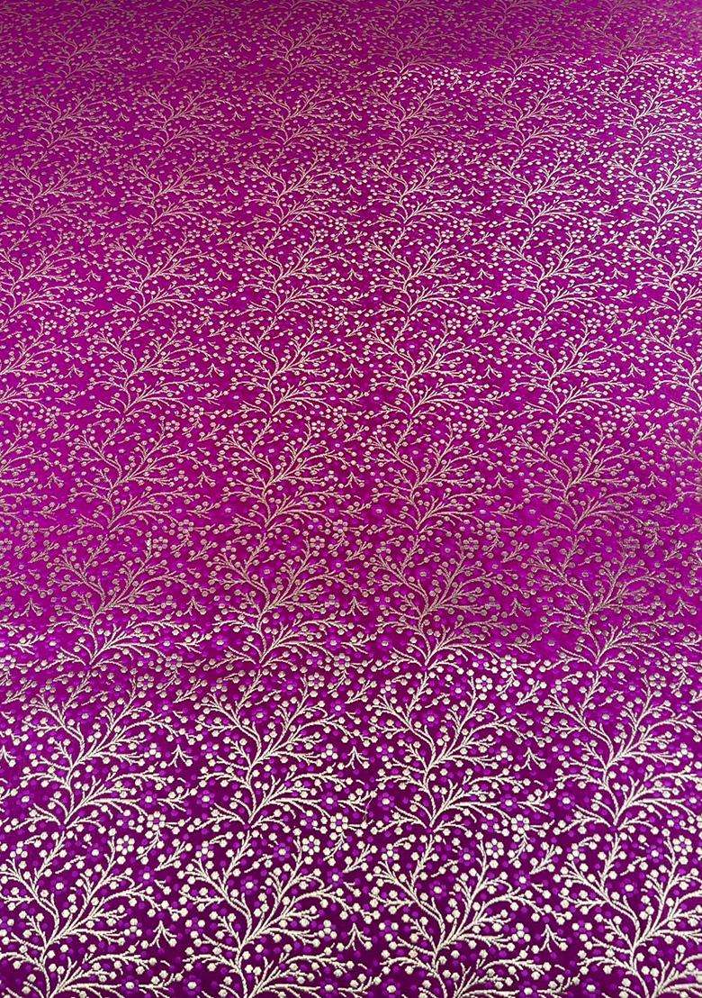 Hot Pink Brocade Fusion Set for Diwali and Festive Wear - Indya