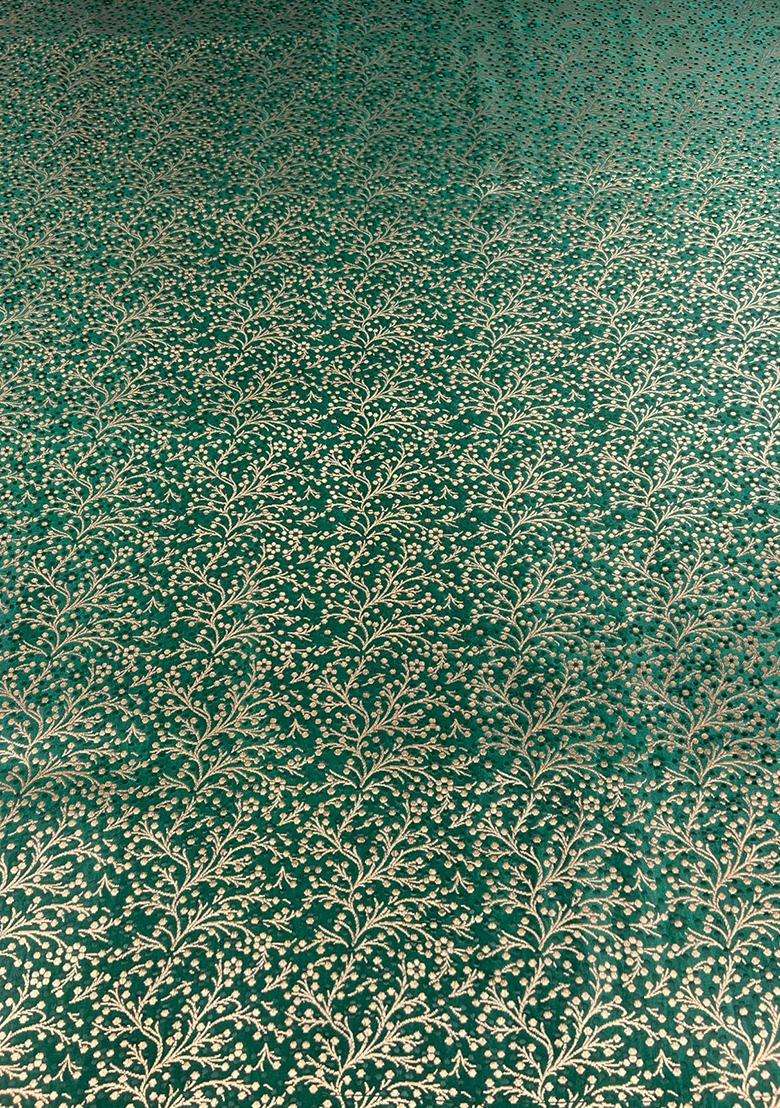 Bottle Green Brocade Fusion Set for Diwali | Wedding & Festive Wear - Indya