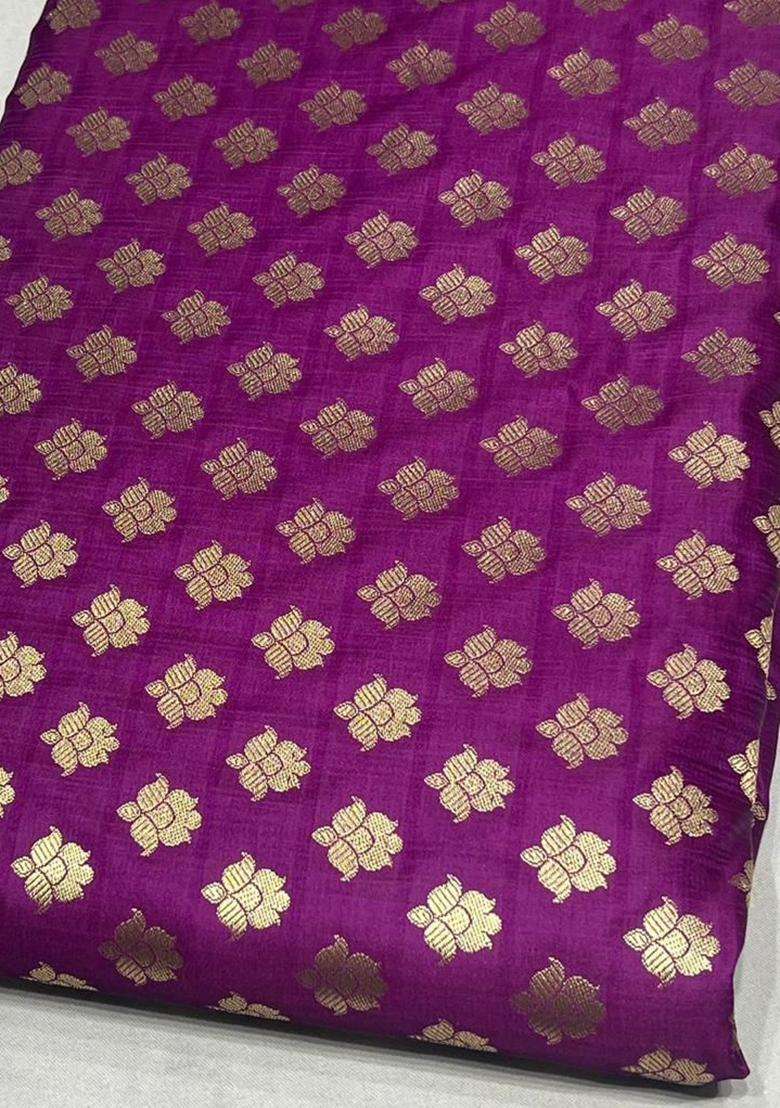 Magenta Purple Brocade Kurta Set - Indya