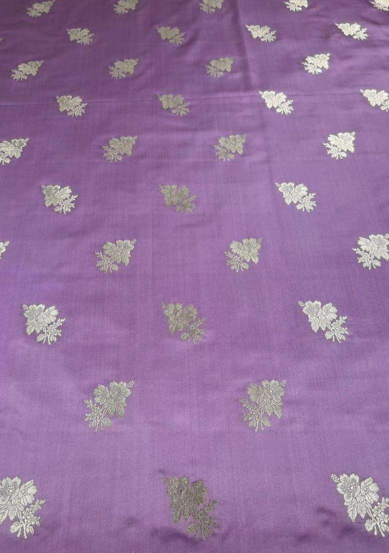 Lavender Purple Embroidered Silk Anarkali with Dupatta - Indya