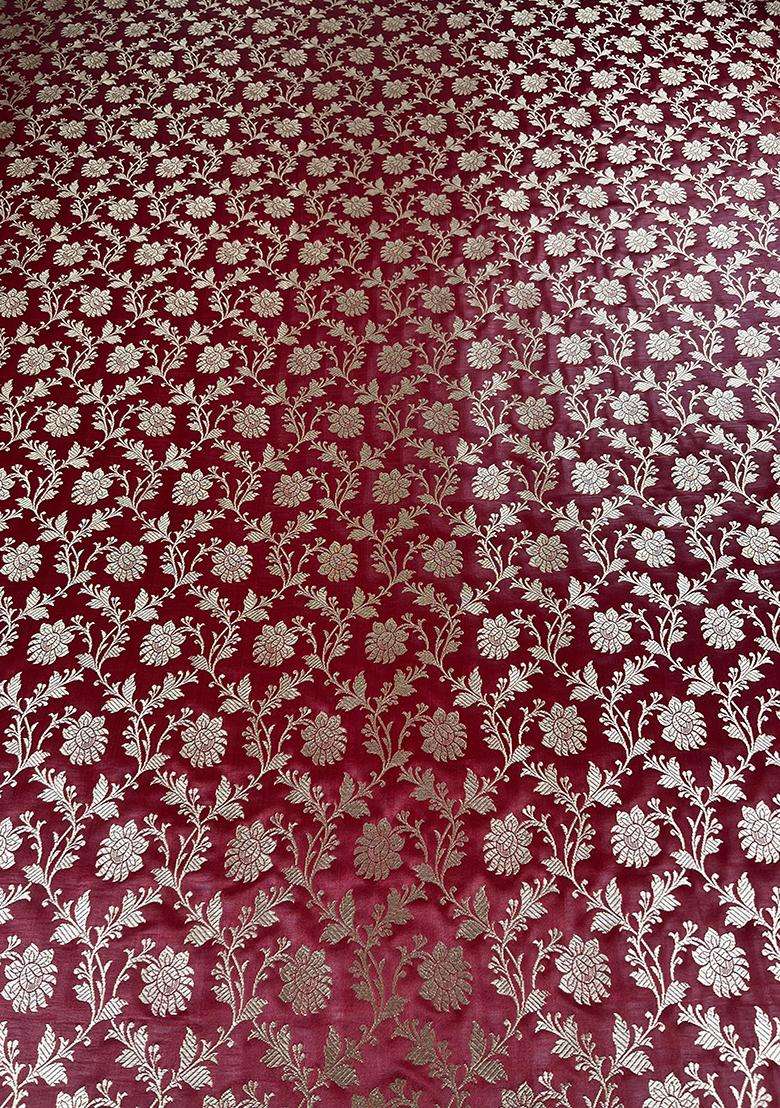 Maroon Red Brocade Sharara Set - Indya
