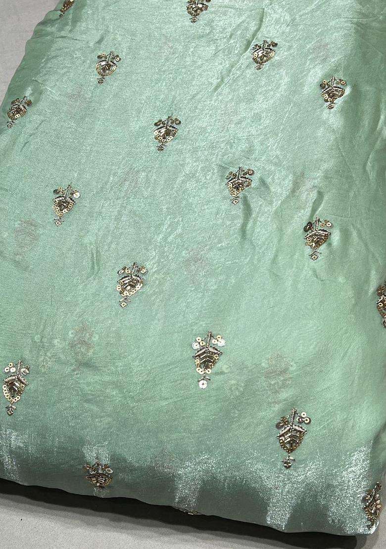 Green Embroidered Silk Anarkali Set - Indya