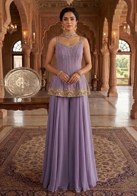 Lavender Embroidered Fusion Set