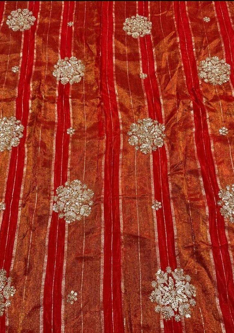 Rust Orange Tissue Sharara Set - Indya