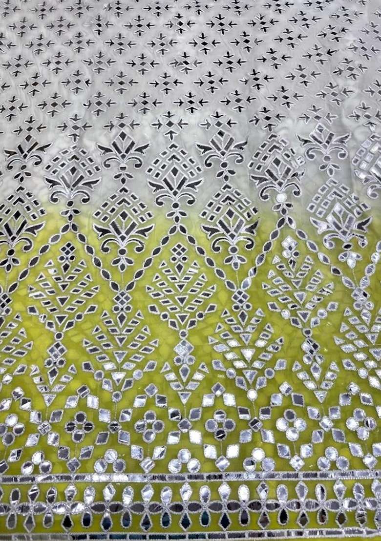 Lime Green Embroidered Viscose Sharara Set - Indya