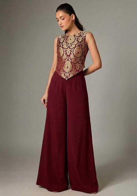 Maroon Silk Fusion Set
