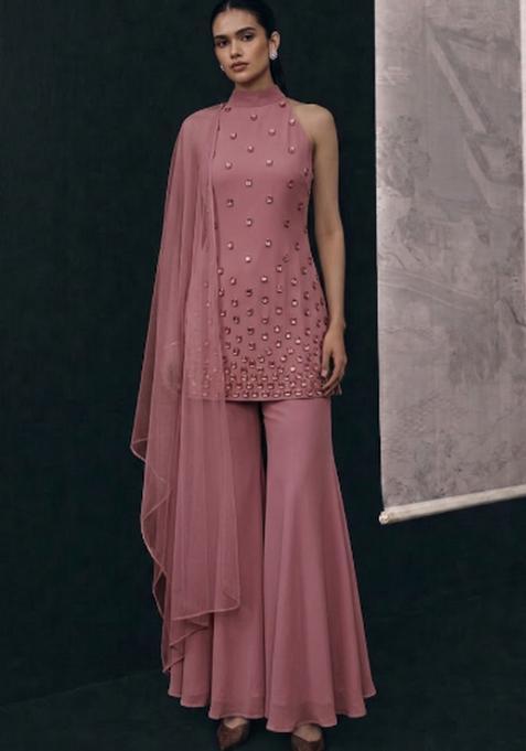 Mauve Hand Work Sharara Set