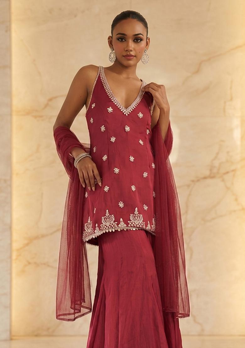 Brown Handwork Fusion Set - Indya