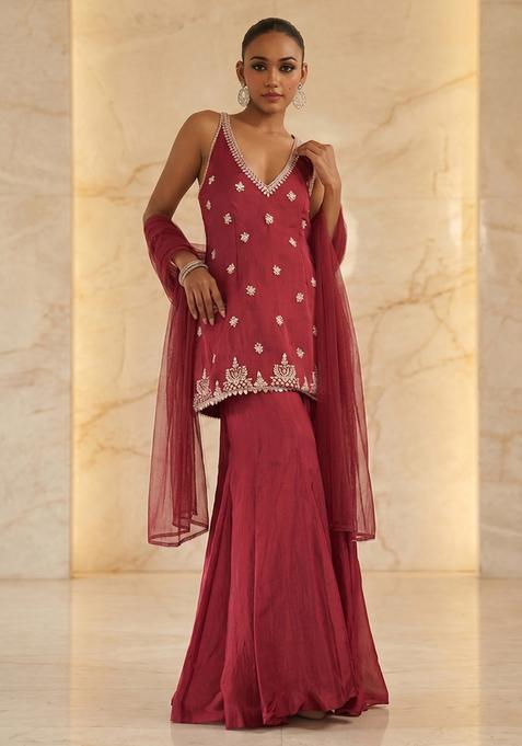 Maroon Handwork Lehenga Set