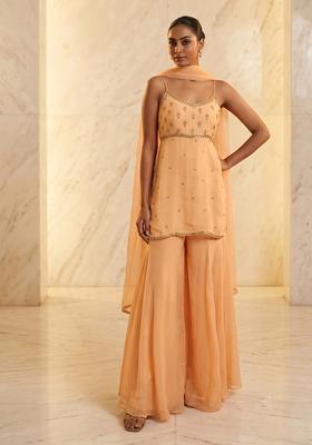 Peach Handwork Sharara Set