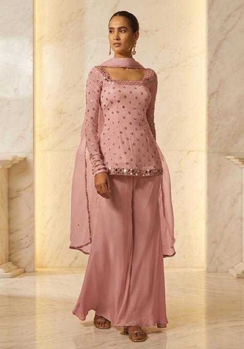 Onion Pink Handwork Kurta Set