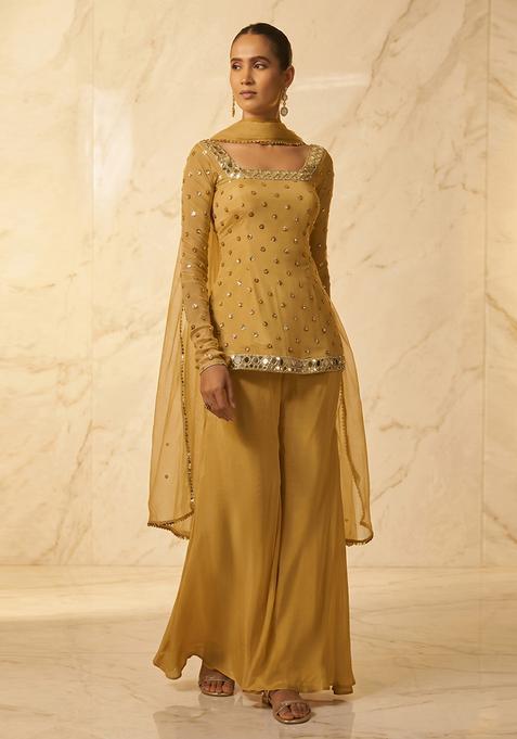 Mustard Handwork Sharara Set