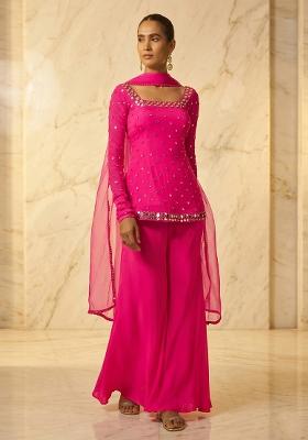 Rani Pink Handwork Sharara Set
