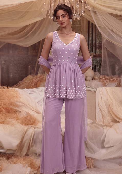 Light Lilac Handwork Kurta Set