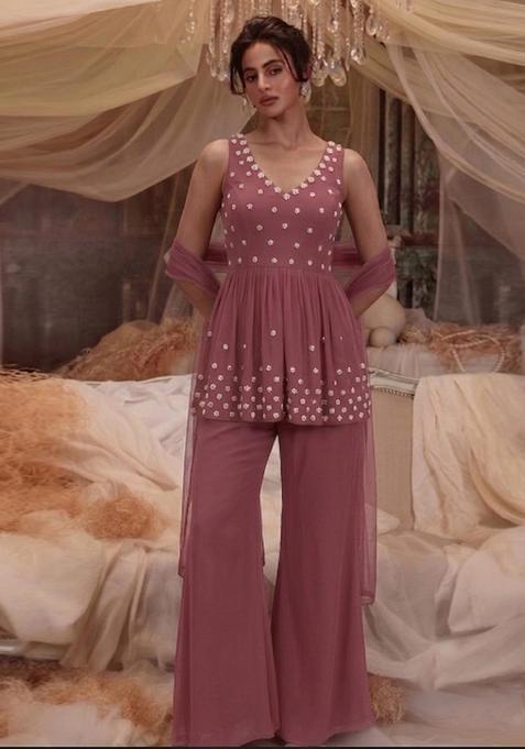 Mauve Handwork Kurta Set