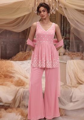 Baby Pink Handwork Kurta Set