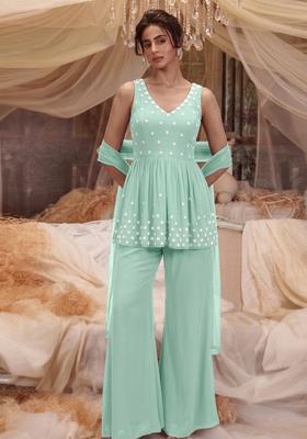 Mint Green Handwork Kurta Set