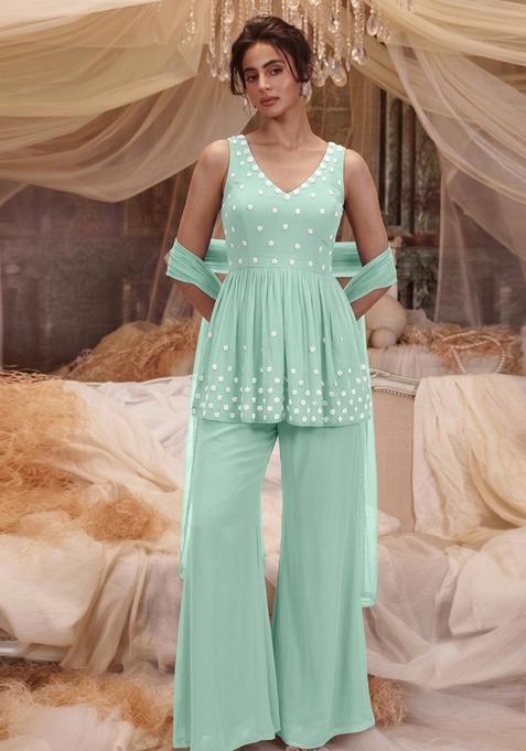 Mint Green Handwork Kurta Set