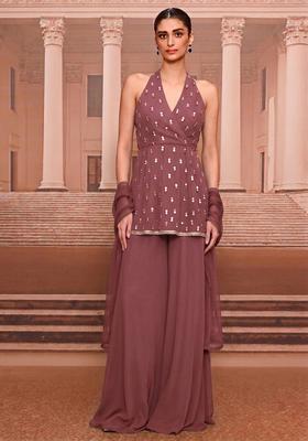 Mauve Handwork Kurta Set