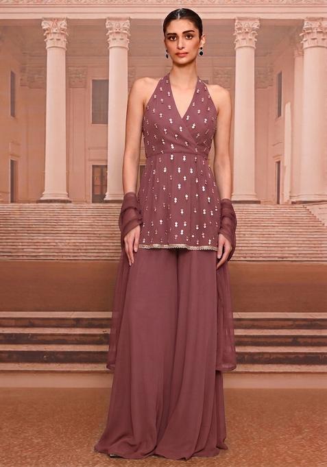 Mauve Handwork Kurta Set
