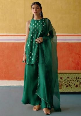 Emerald Green Embellished Kurta Set