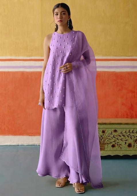 Light Purple Embellished Kurta Set