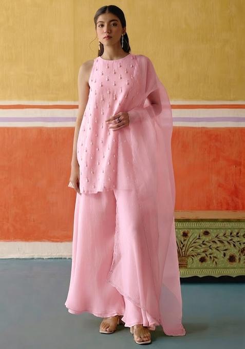 Baby Pink Embellished Kurta Set